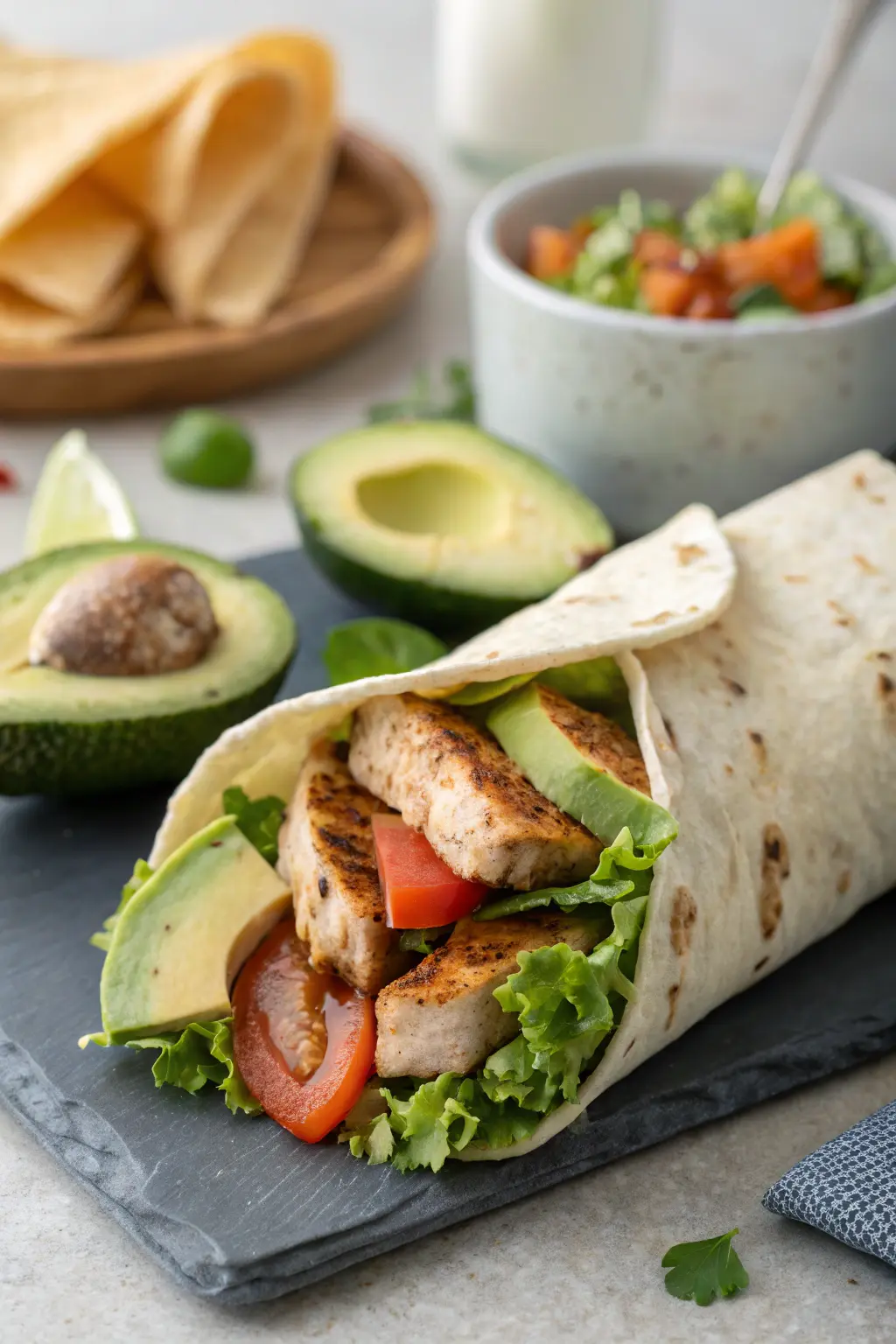 Grilled Chicken Wrap in Gluten-Free Tortilla