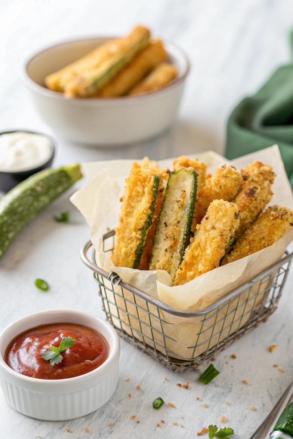 Crispy Gluten-Free Zucchini Fries with Dip