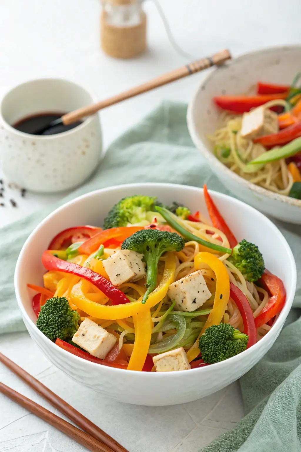 Vegetarian Gluten-Free Stir-Fry with Rice Noodles