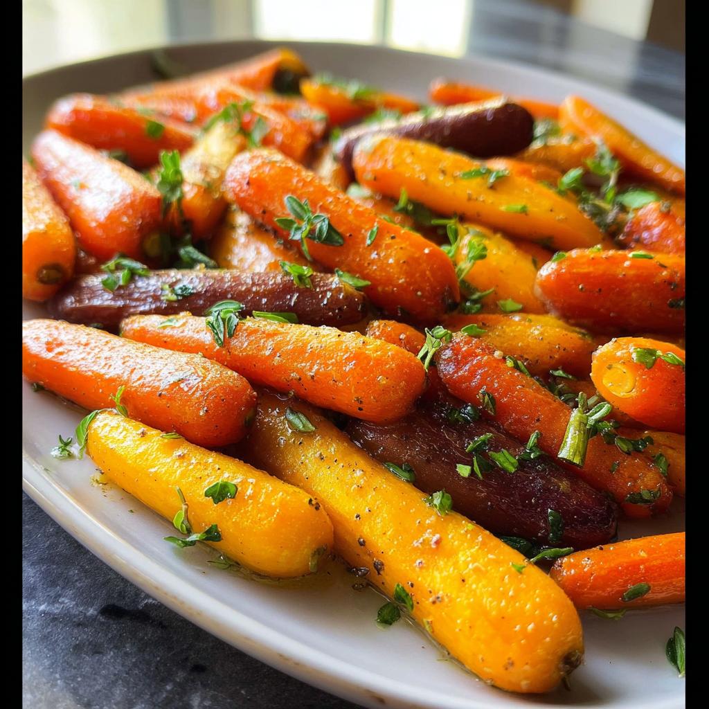 Close-up of glazed baby carrots, a perfect addition to veggie sides recipes meal prep.