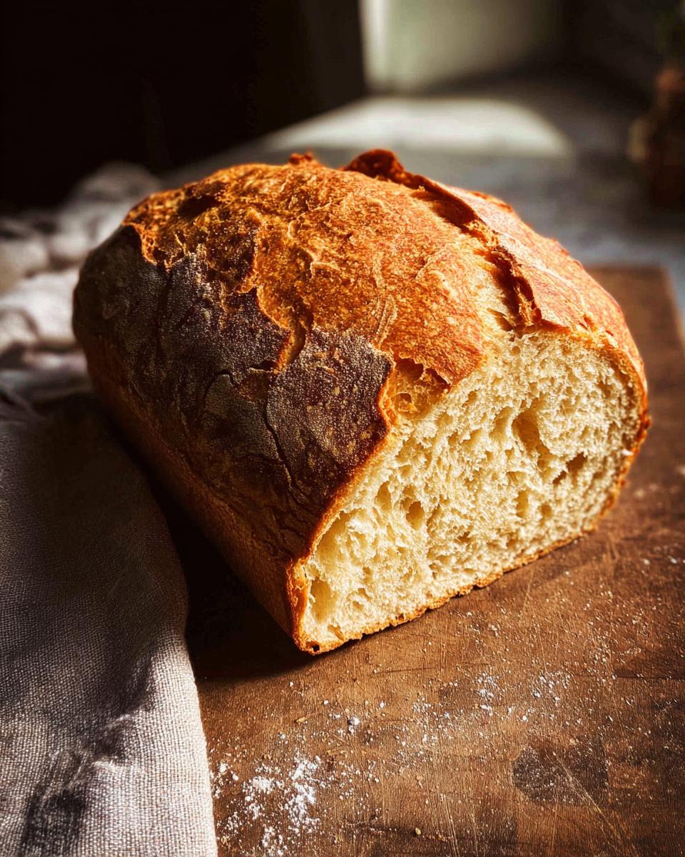 A loaf of freshly baked homemade bread, sliced to reveal a soft, airy interior, perfect for healthy meals recipes.