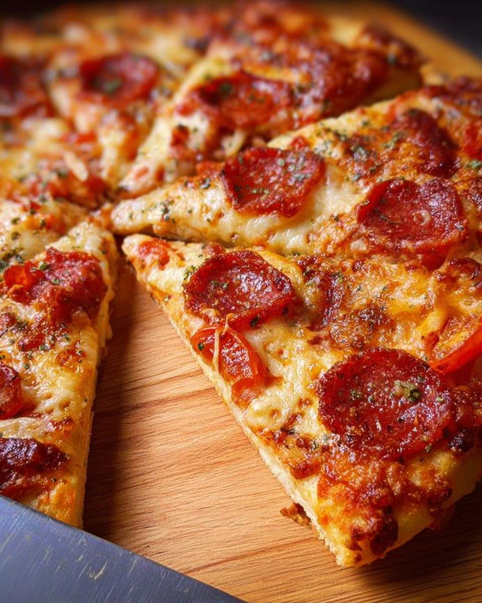 A delicious slice of pepperoni pizza with melted cheese and herbs, perfect for pizza night.