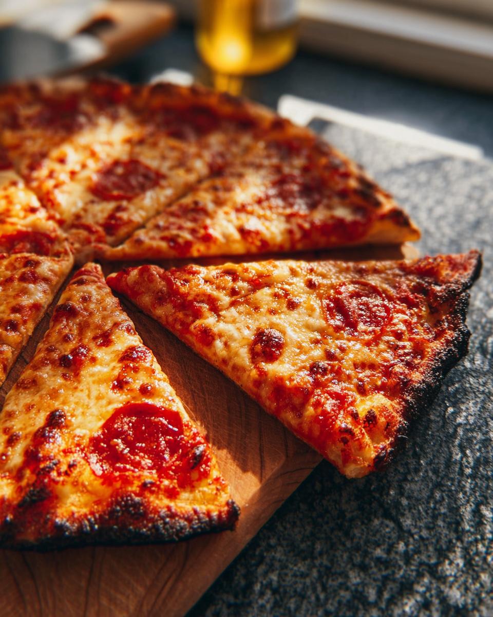 Close-up of delicious pepperoni pizza slices, featuring melted cheese and a crispy crust, perfect for Pizza Night.