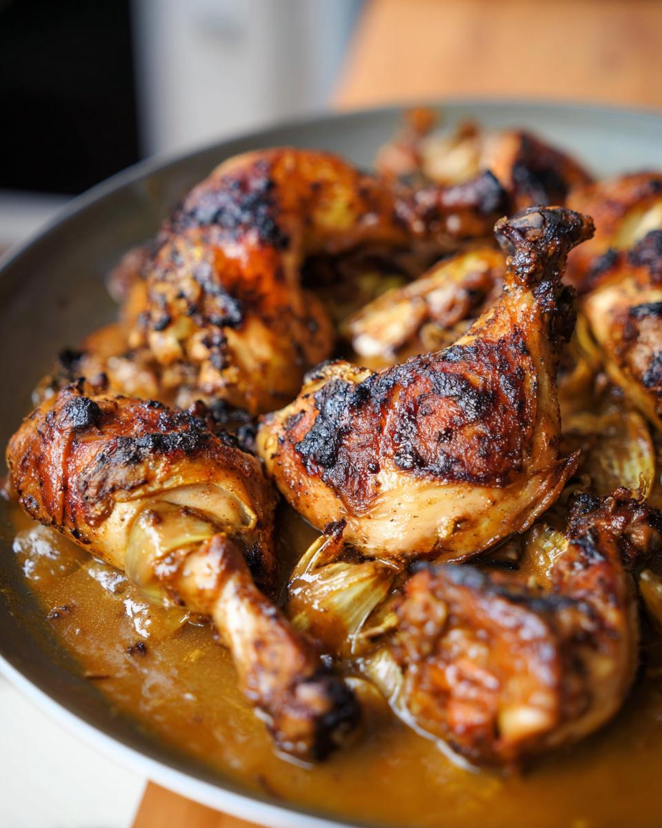 Close-up of perfectly roasted chicken drumsticks in a flavorful sauce, part of The Only Chicken Recipes Recipe You’ll Need (2025).