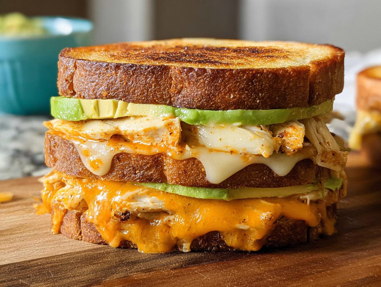 Amazing CHICKEN AVOCADO MELT SANDWICH