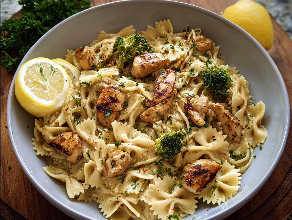 Amazing Cowboy Butter Lemon Bowtie Chicken Dinner