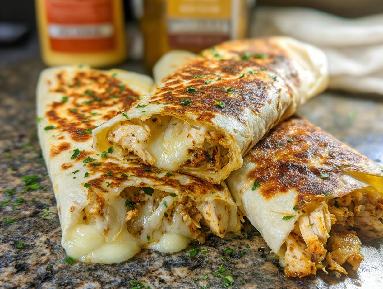 Cozy Cheesy Garlic Chicken Wraps: 20-Minute Comfort