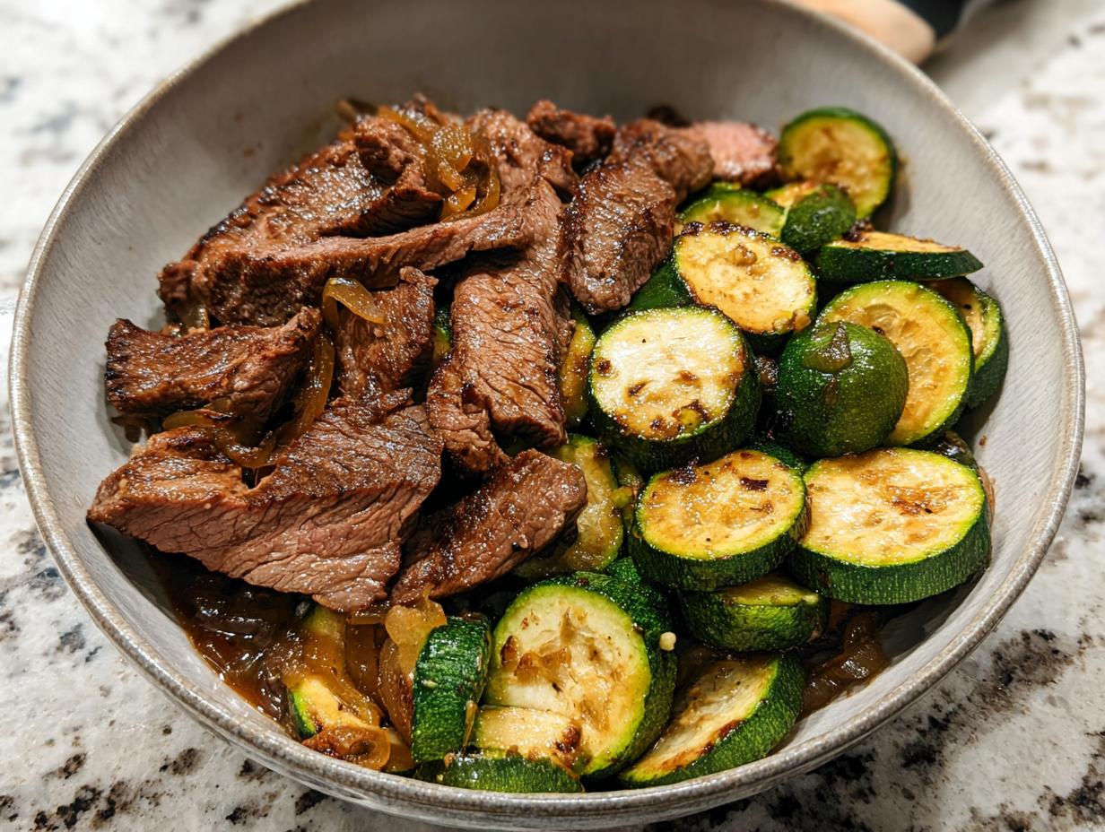 Amazing Cozy Grilled Steak Bowl with Zucchini