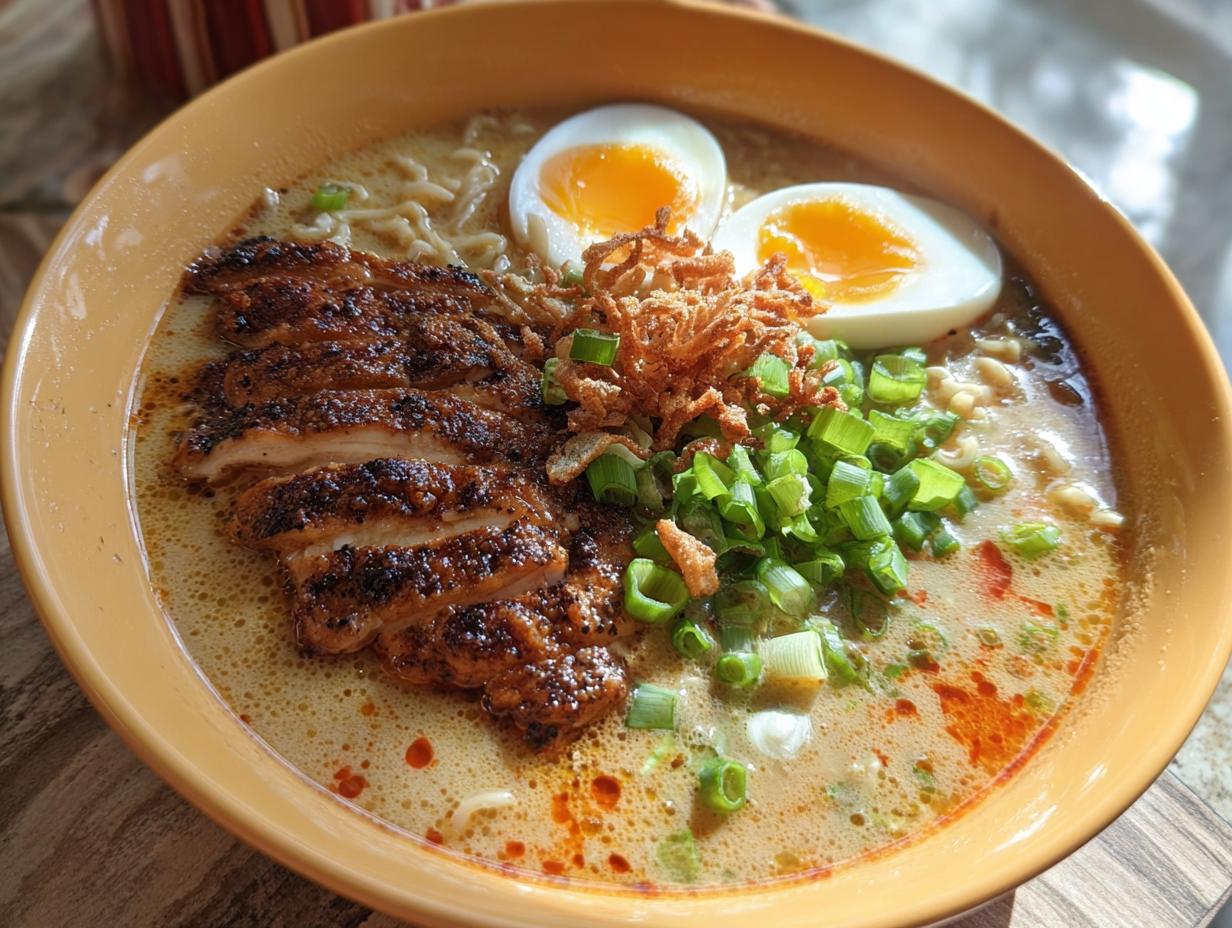Amazing Creamy Garlic Chicken Ramen 30 Min