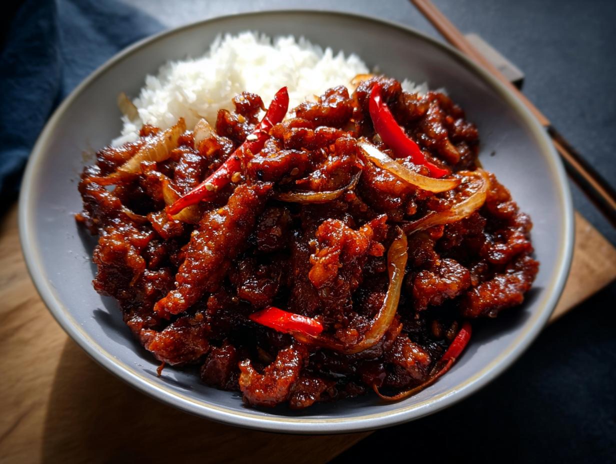 Amazing 30-Min Crispy Chilli Beef Rice
