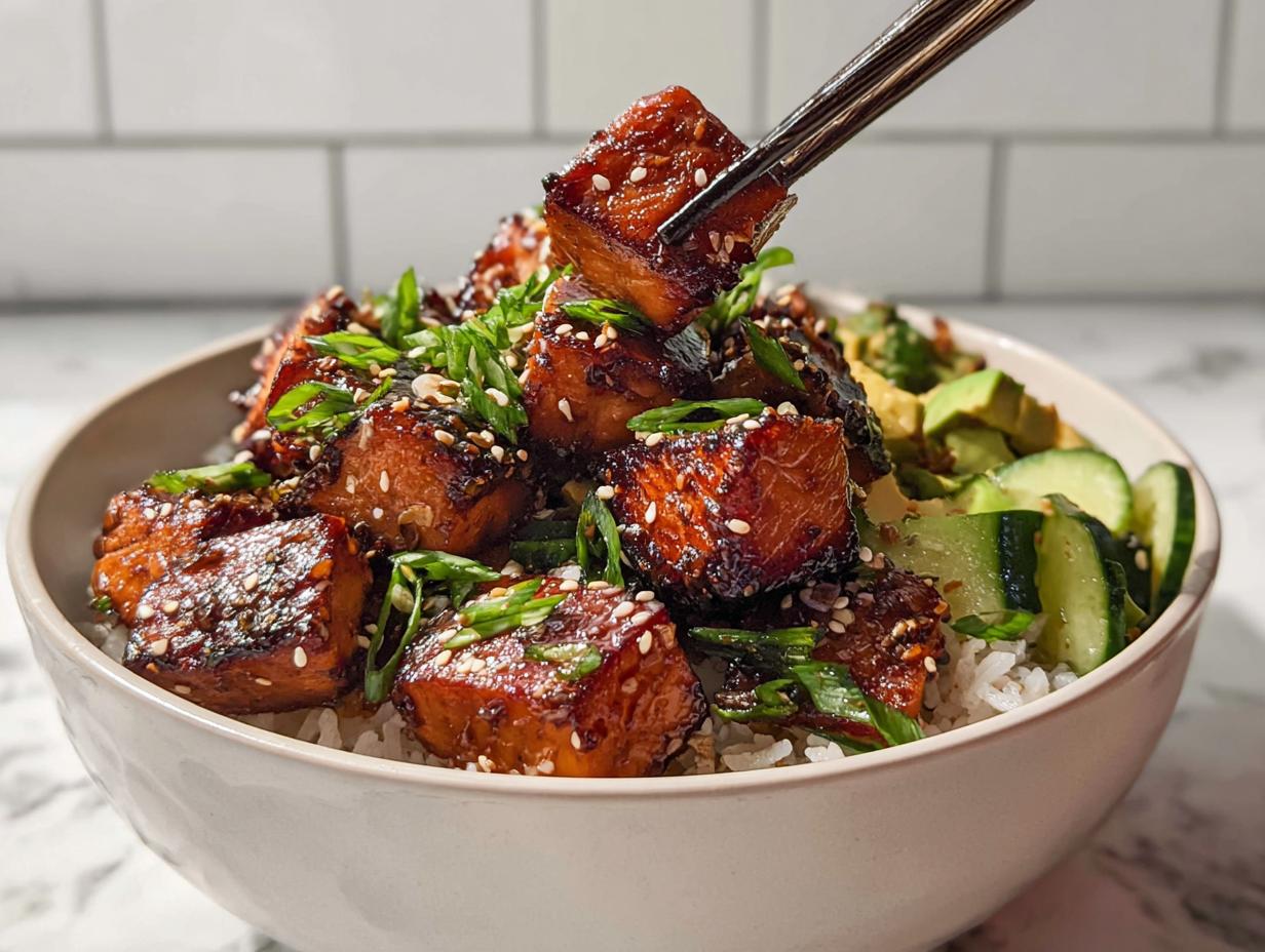 Amazing Crispy Salmon and Rice Bowl 1 Hour