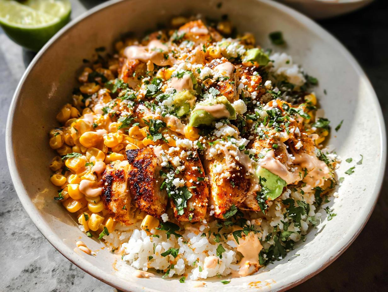 Amazing Easy Street Corn Chicken Bowl in 25 Mins