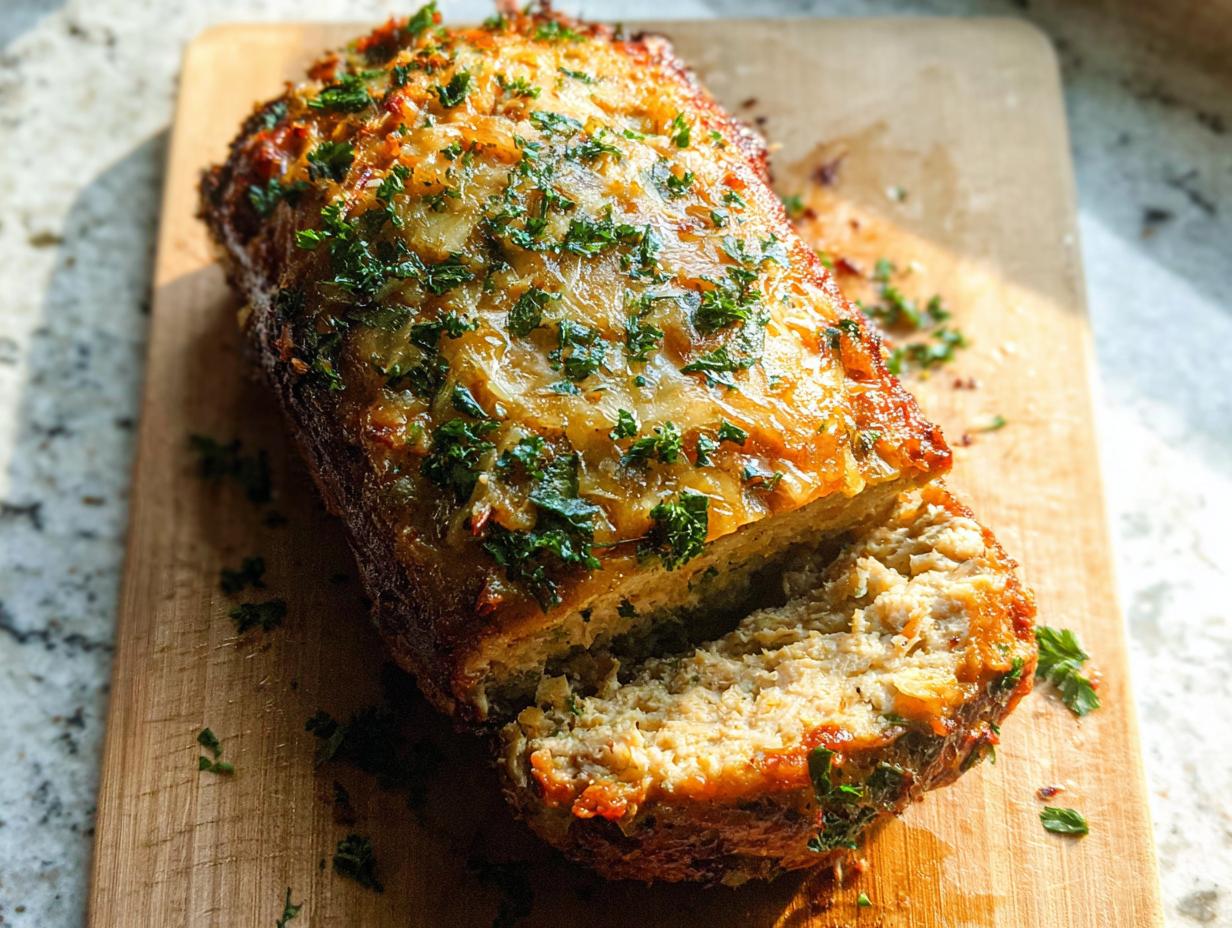 Amazing Garlic Parmesan Chicken Meatloaf