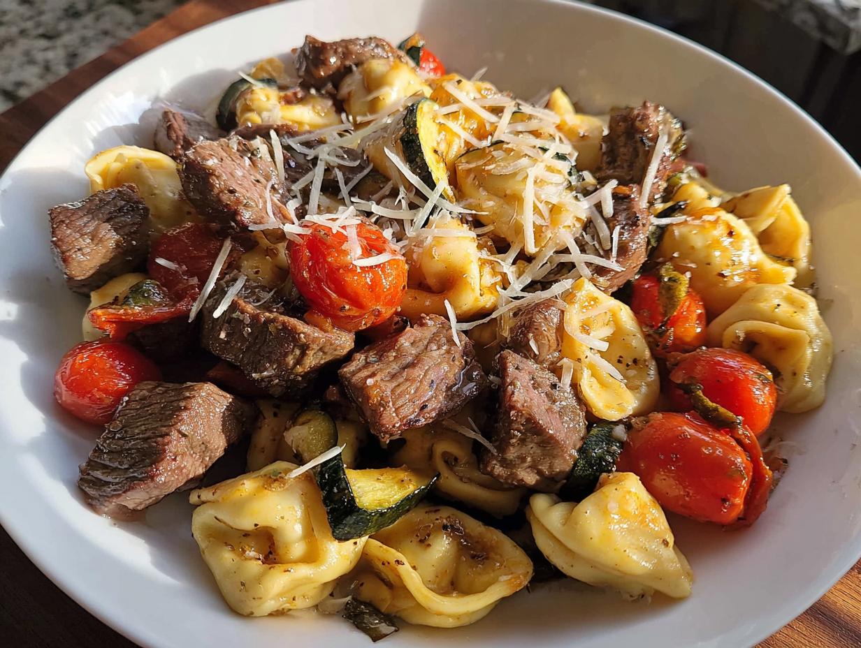 Amazed! 30-Min Garlic Steak Tortellini