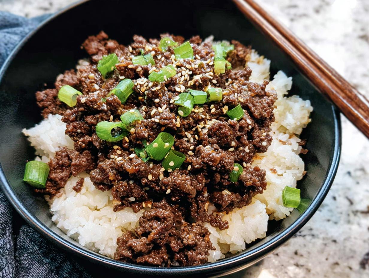 Amazing Korean Ground Beef Bowl in 20 Mins