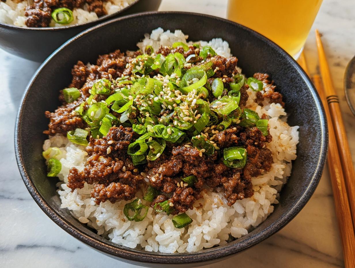 Amazing Korean Ground Beef Bowl in 15 Min