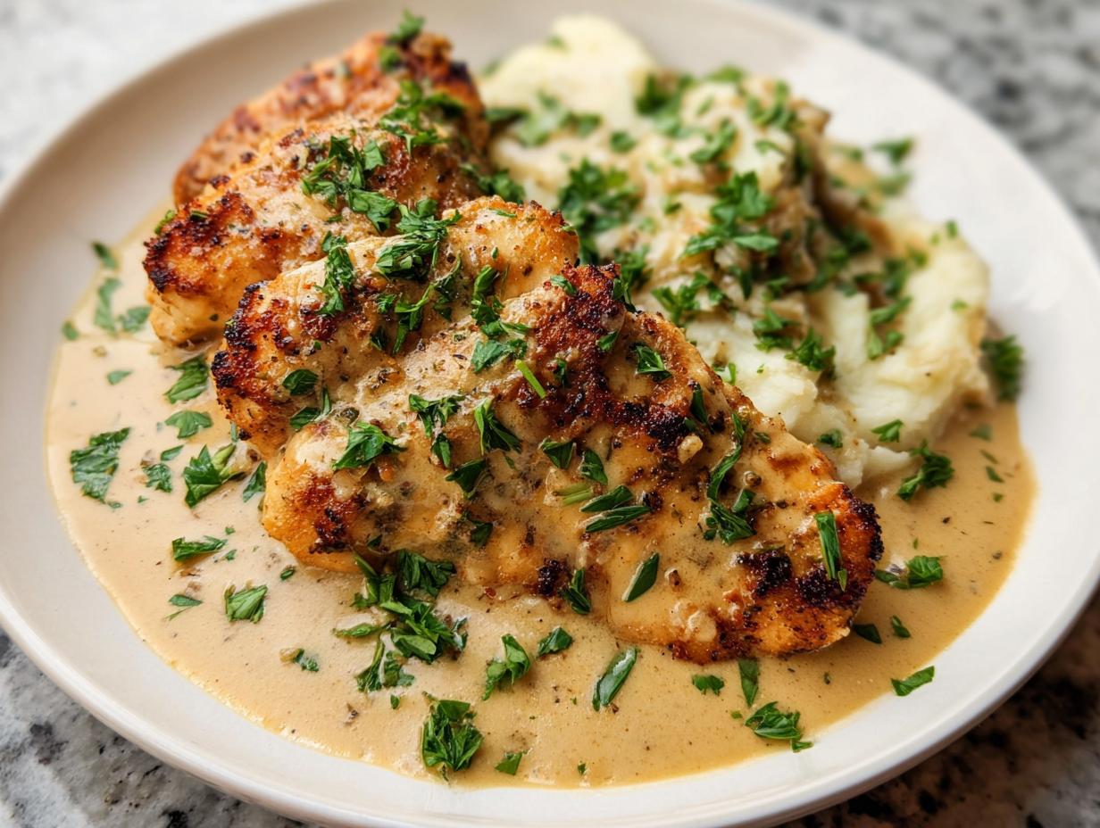 Foolproof Parmesan Crusted Chicken with Creamy Garlic Sauce