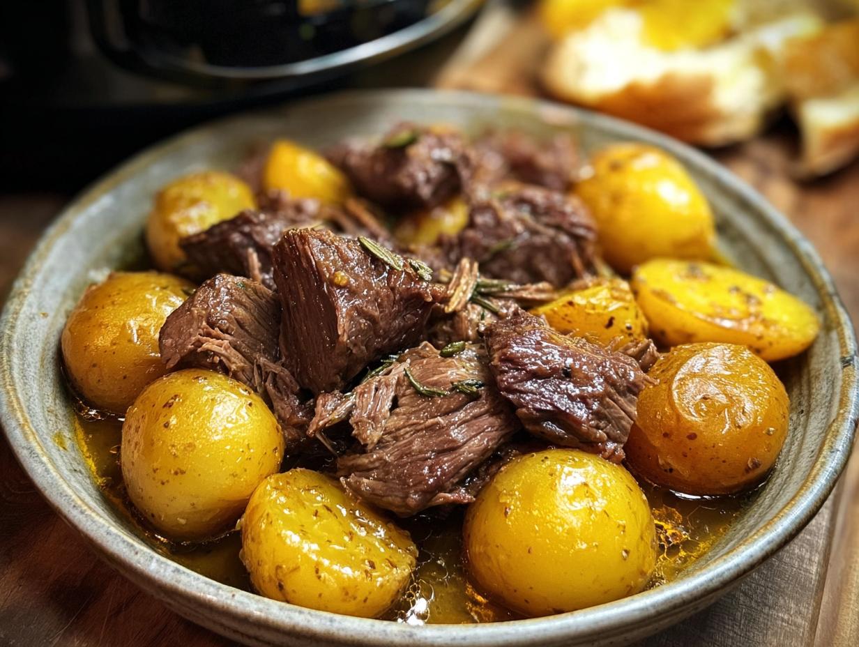 Hearty Slow Cooker Garlic Butter Beef & Potatoes