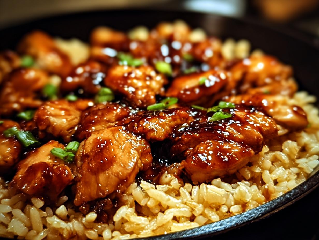 Amazing One-Pan Honey BBQ Chicken Rice in 40 Mins