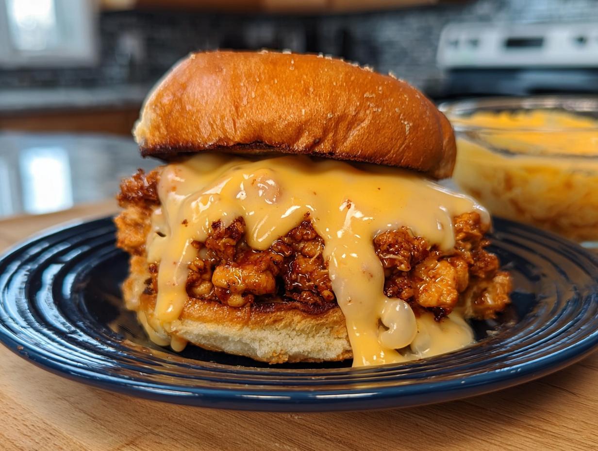 Amazing Cajun Chicken Sloppy Joes with Creamy Cheese Sauce