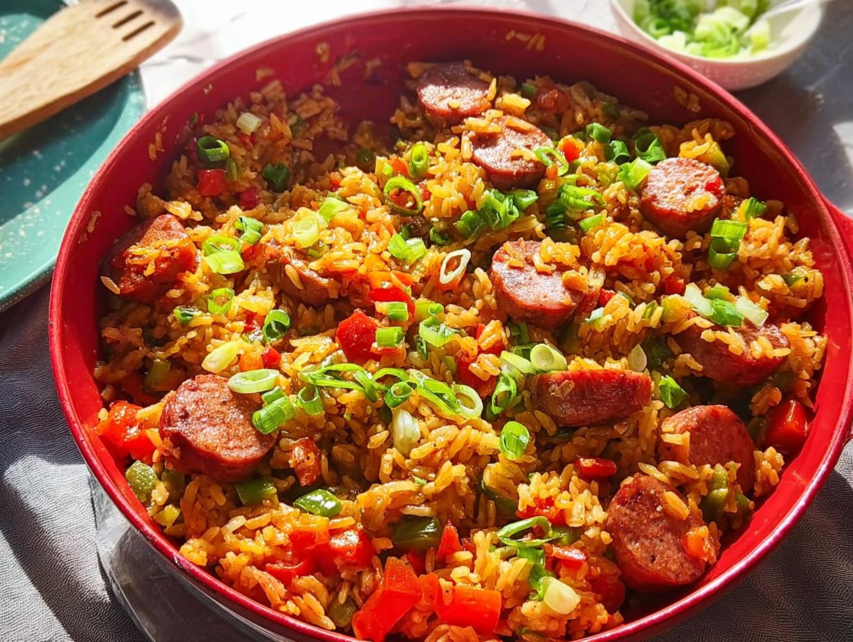 Amazing Cajun Sausage and Rice Skillet