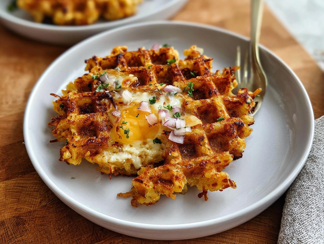Amazing Savory Hashbrown Chaffle 1-Minute Recipe