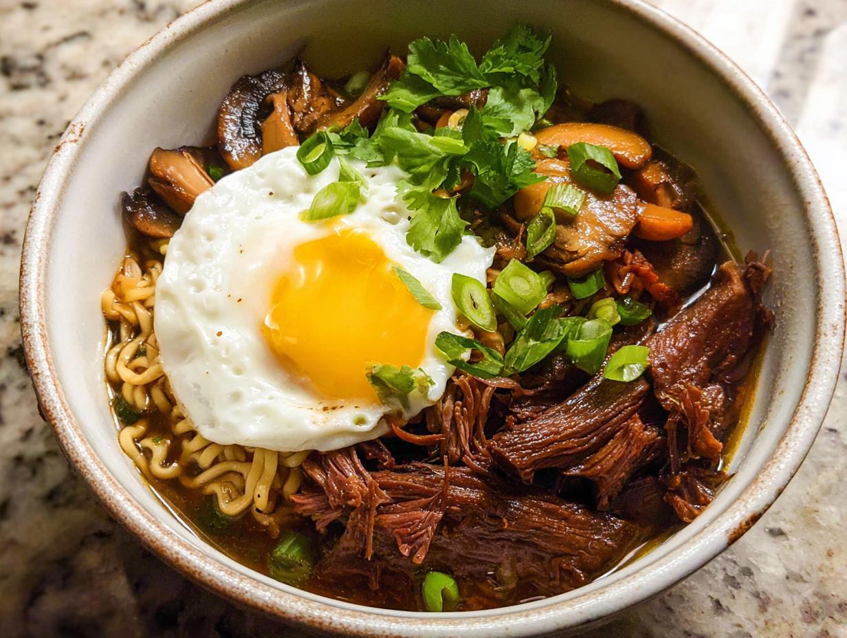 Amazing Slow Cooker Beef Ramen Noodles