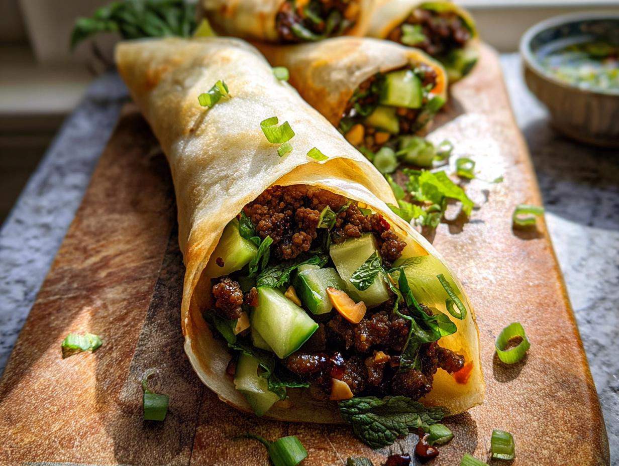 Amazing Thai Basil Beef Rolls: 1 Flavorful Bite