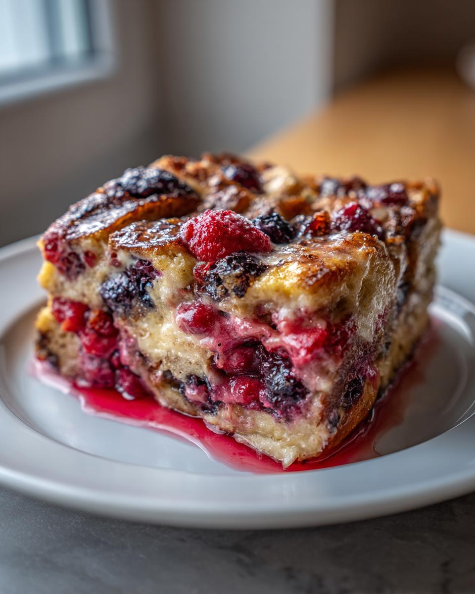 A delicious slice of Berry French Toast Bake, perfect for weekend brunch ideas.