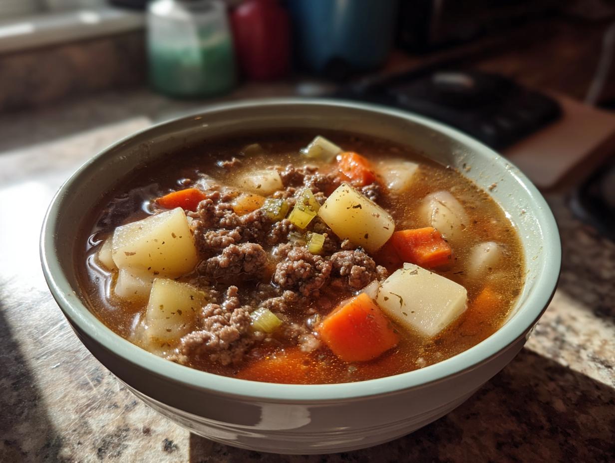 Ground Beef Recipes: 1 Comforting Hamburger Soup