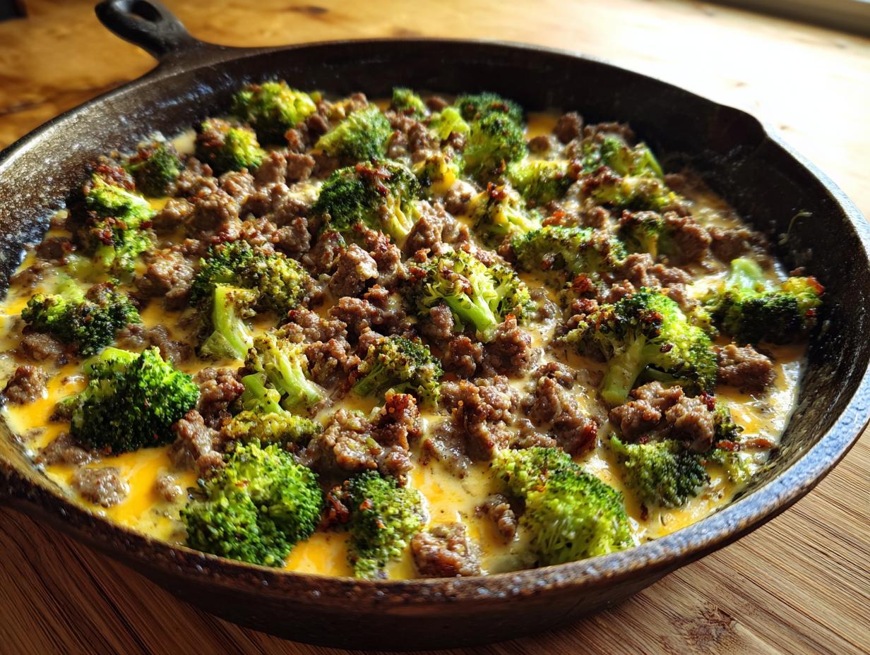 Amazing Keto Hamburger Broccoli Skillet 30 Min
