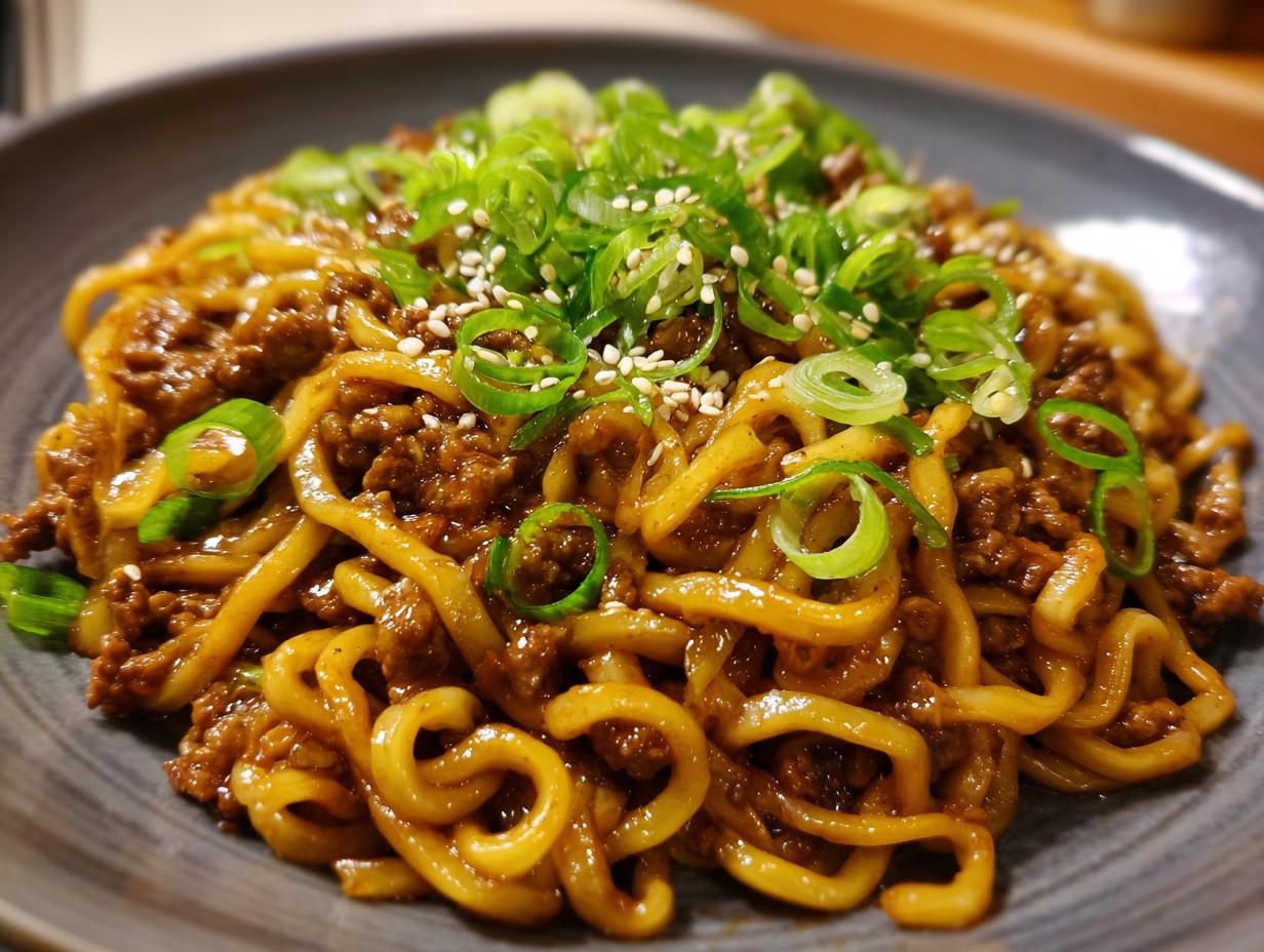 Amazing Mongolian Ground Beef Noodles in 30 Min