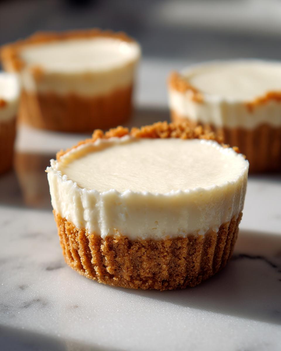 Close-up of a no-bake cheesecake cup with a graham cracker crust, perfect for Fourth of July Desserts.