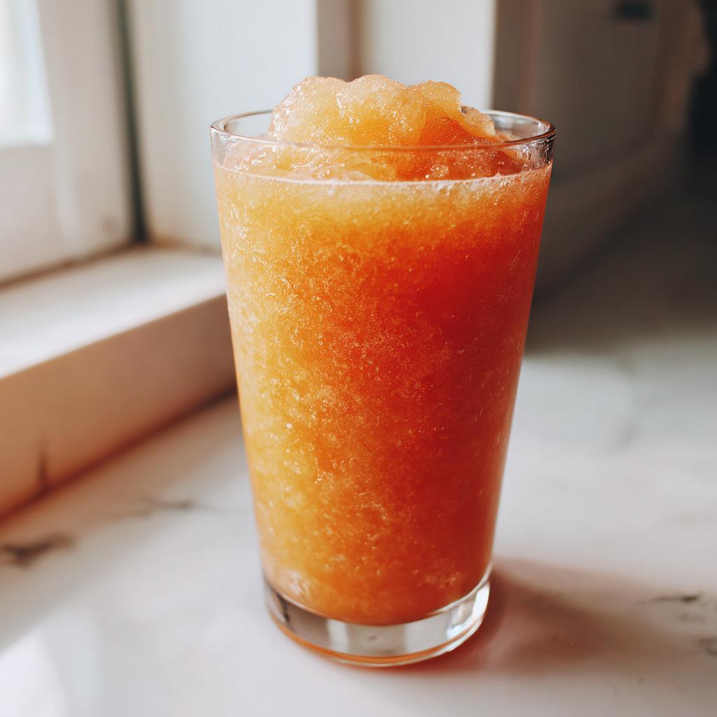 A refreshing glass of Peach Recipes With Iced Tea Slush, perfect for a hot afternoon.