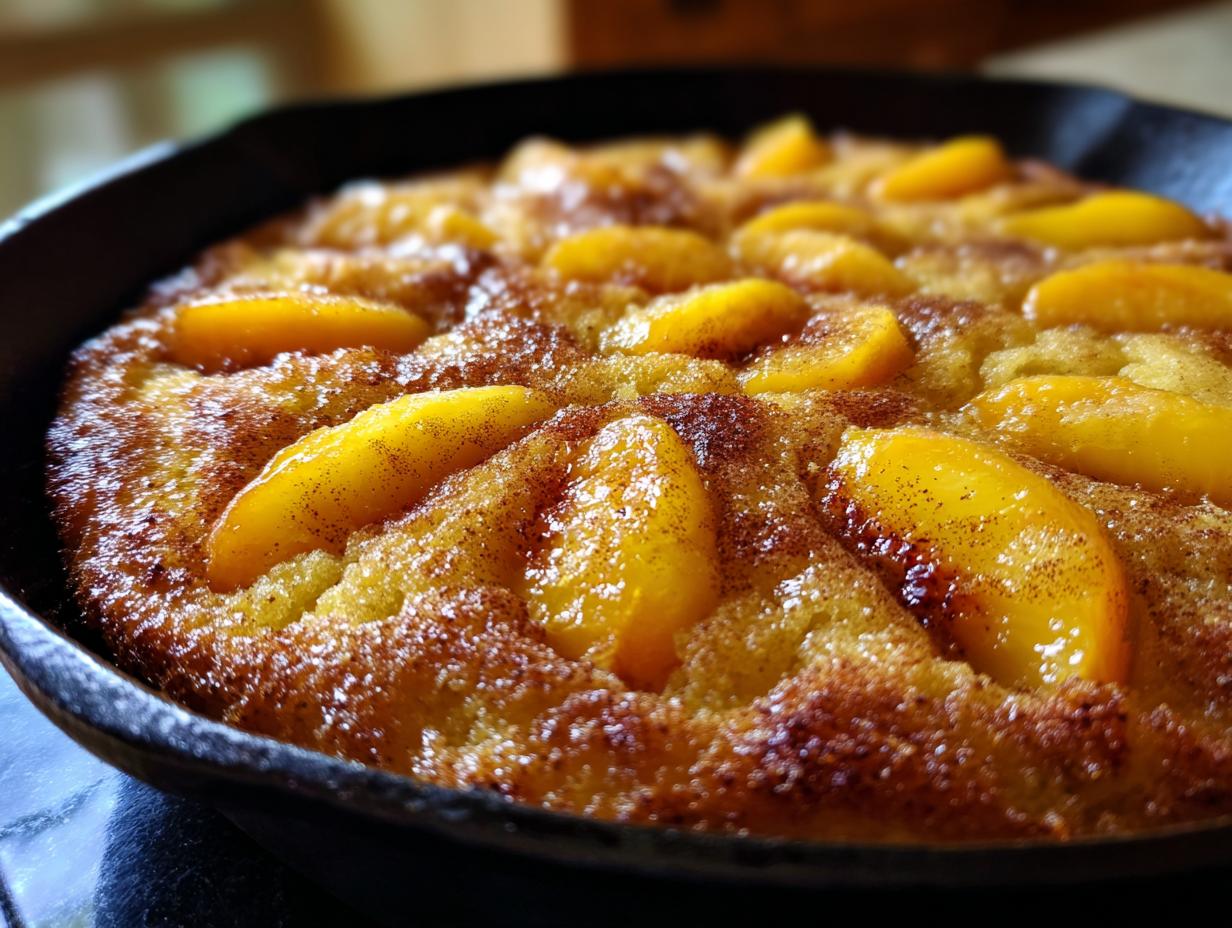 Amazing Peach Recipes for Skillet Cake Delight
