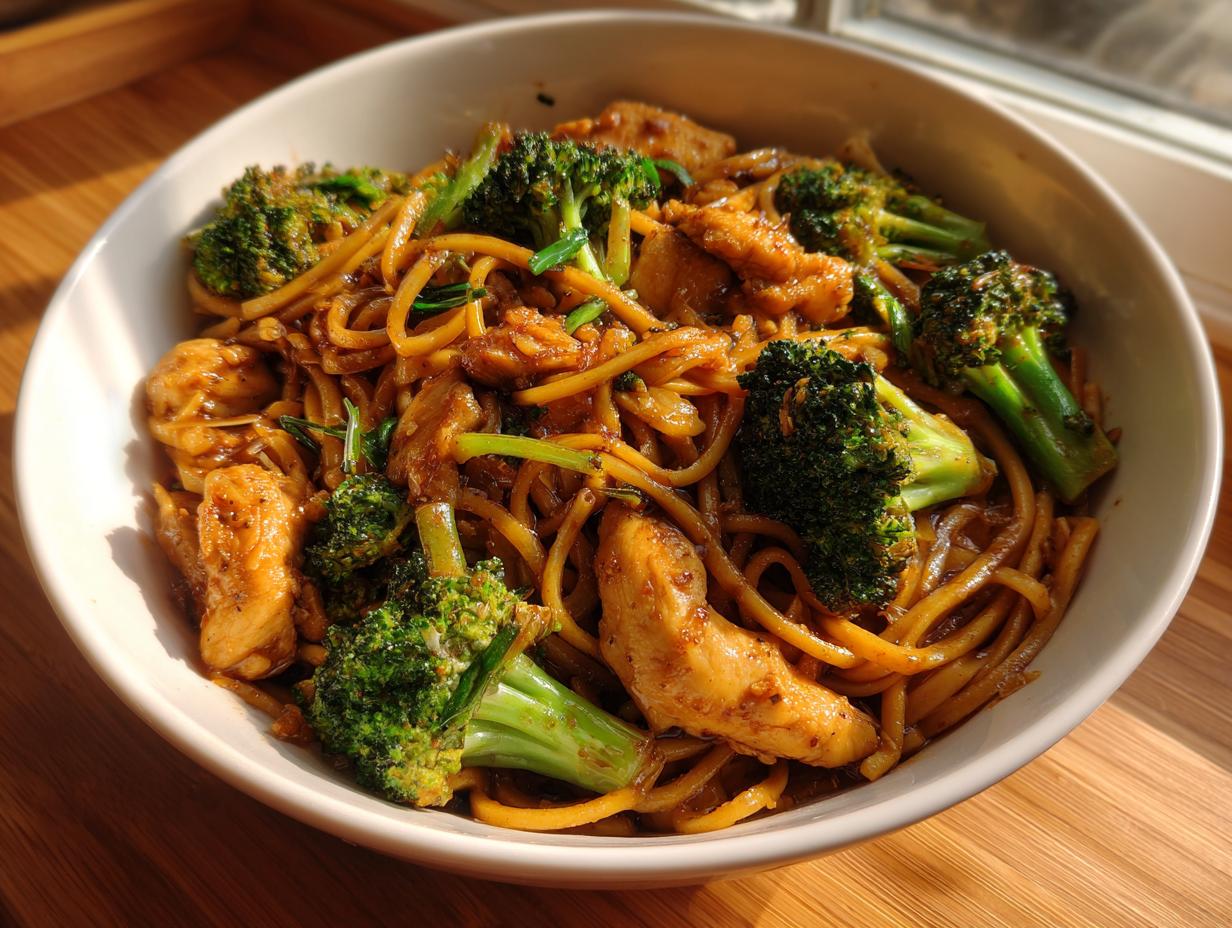 Amazing 35-Min Spicy Garlic Chicken Noodle Bowls
